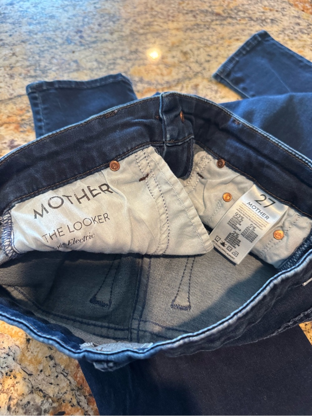 MOTHER The Looker Body Electric Dark Wash Skinny Stretch Denim Jeans Blue 27